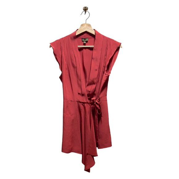 Fei 100% Silk Sleeveless Wrap Top Terracotta Size 2 Minimalist Stealth Wealth - Picture 2 of 13